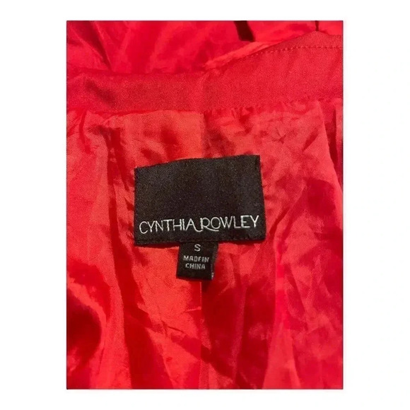 Cynthia Rowley Women’s Small Red Pleated Hidden Button Down‎ Pleated Jacket - Picture 4 of 5